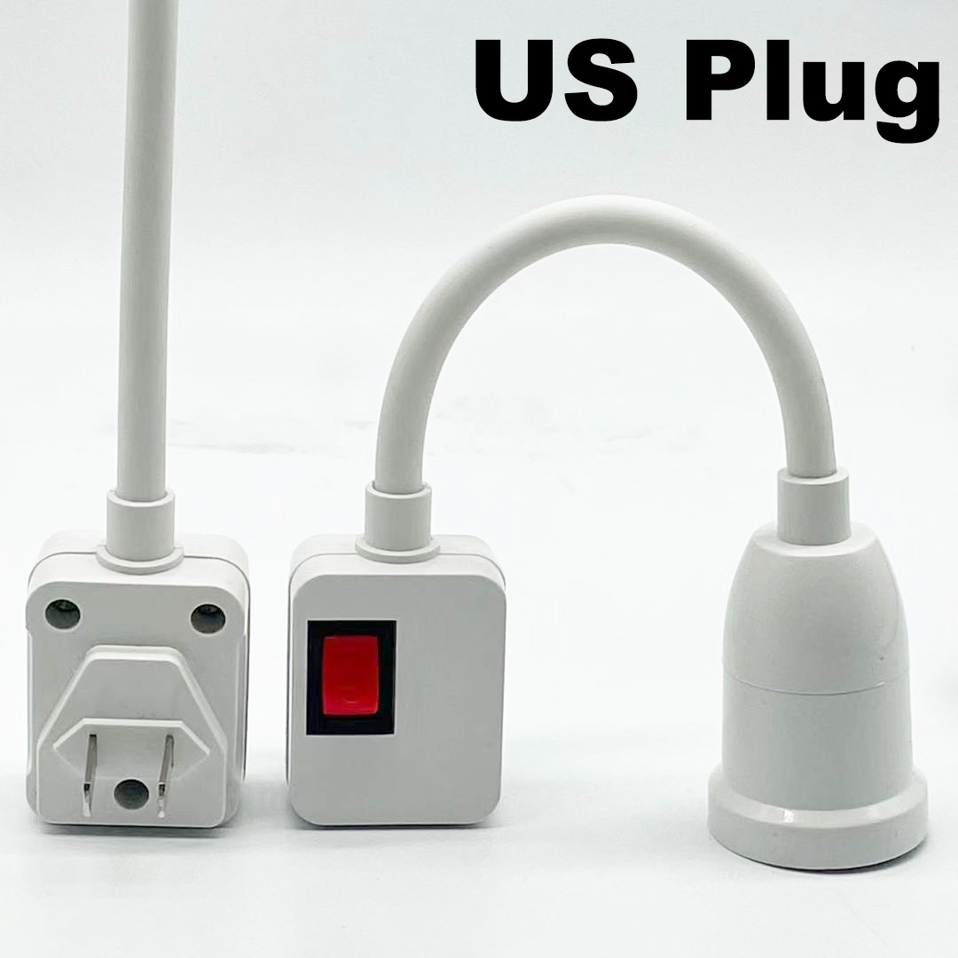 E27 Lamp Socket LED Head Bulb Holder Light Adjustable Flexible Bend With Switch EU US UK Plug Energy Saving LED Table Lamp Base: Wall Socket / 6