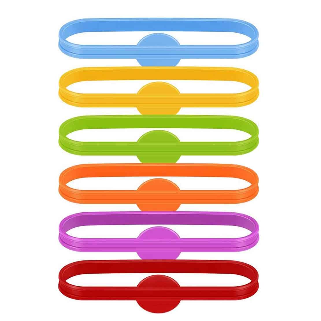 Etichette per vino bicchieri impostato di etichette per bere cibo grado silicone marchio strisce lunghe calice etichetta marcatori di vetro fasce per bottiglie per sbarra festa: 6 pezzi