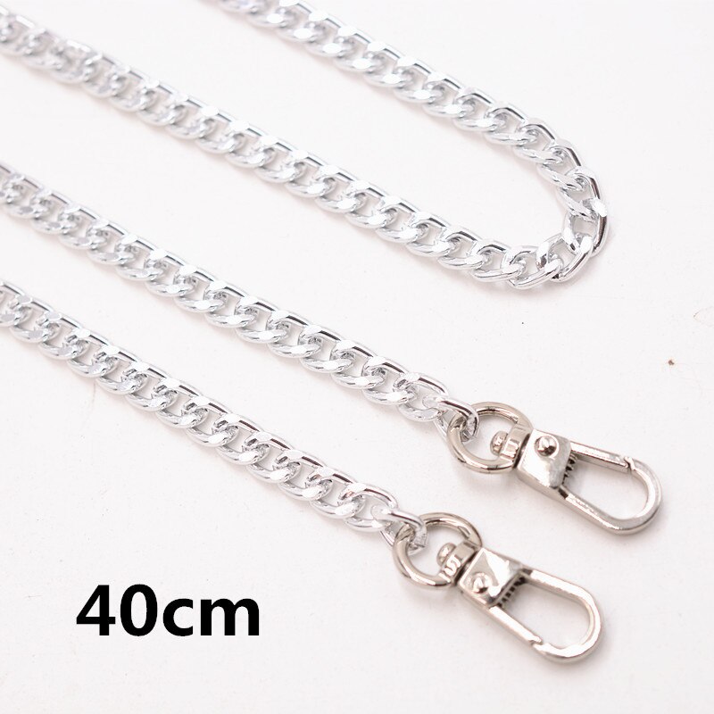 Correa de cadena de Metal para bolso de 40-160cm, accesorios de cadena de alunimium para bolso, piezas para mochilas, accesorios de repuesto DIY: 40cm silver