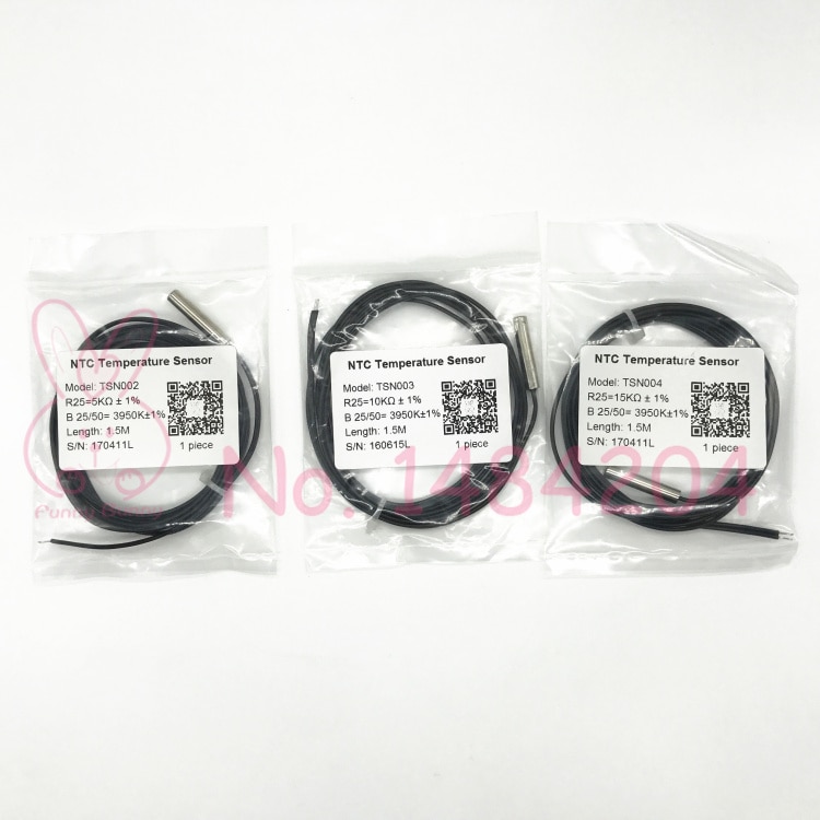 2x NTC 3950 Thermistor Temperature Sensor 5K 10K 15K OHM Probe 5mm*25mm Probe 1.5m Wire 2 PCS Waterproof