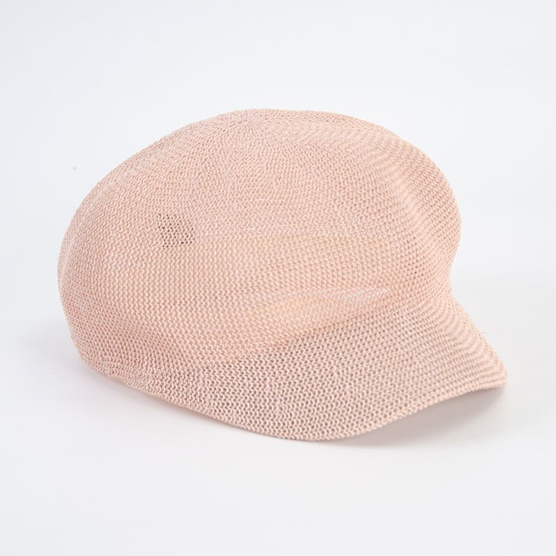 Octagonal Cap Straw Women Summer Thin Newsboy Cap Painter Adjustable Rope Knitted Beret Mesh Breathable Boinas Para Mujer: green