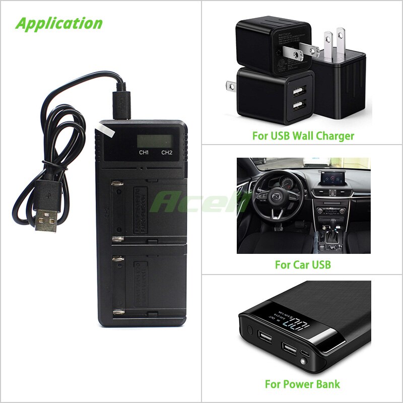 NP-FM500H Usb Snelle Dual Charger Voor Sony A77II ILCA-77M2 A99II ILCA-99M2 SLT-A99 A77 A500 A550 A560 A580 A700 A850 A900 camera