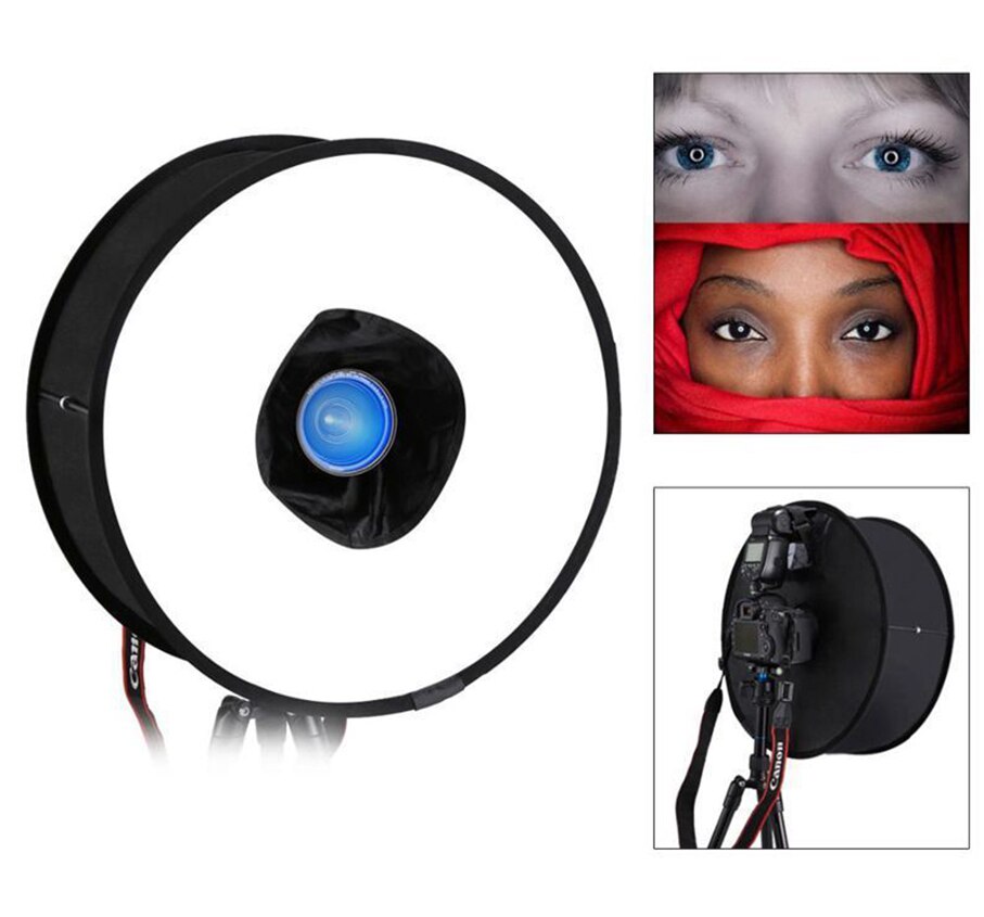 Difusor de luz de Flash Softbox Universal anular accesorios de fotografía plegable Speedlight 45CM