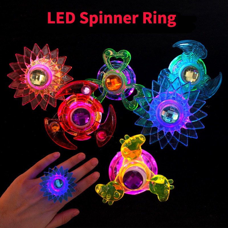 Led Fidget Spinner Ringen Flitslicht Hand Spinner Gyro Stress Relief Speelgoed Voor Kids