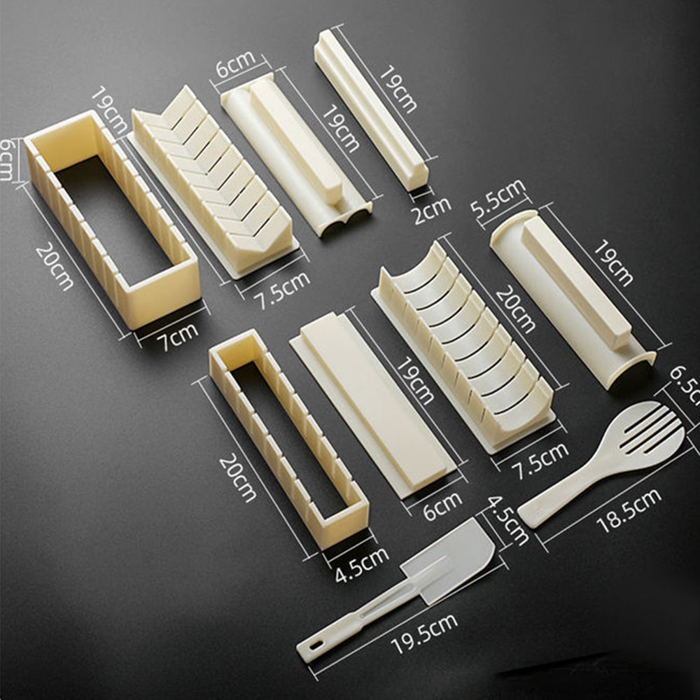 Sushi Maker Rice Mold Set DIY Japanse Rice Ball Roll Mold Heart Round Shaped Sushi Making Mould Kit Kitchen Cooking Tools