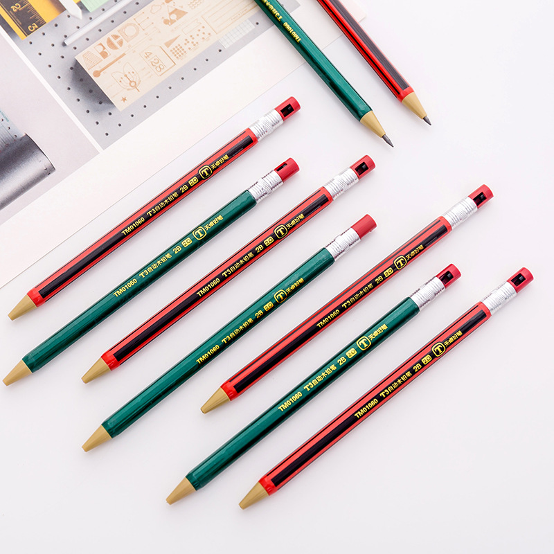 2/4pcs Mechanical Pencil 2.0mm Non Sharpening Pencils with Sharpener Kawaii Korean Stationery for School Office Supplies