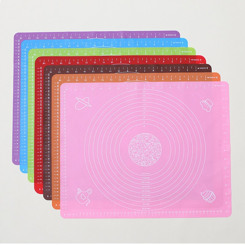 Non-stick Silicone Baking Mat with Scale Dough Pad Kneading Dough Non Stick Pastry Crepes Pizza Dough Mats Kitchen Baking Tools