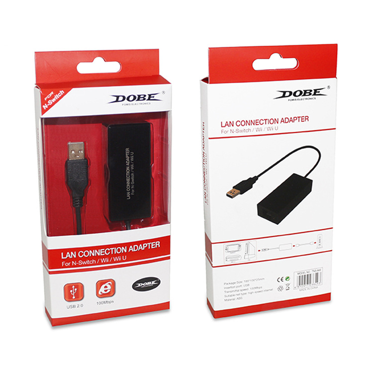 Lan Connection Adapter Wired USB Ethernet Network Card 100Mbps(100M) USB 2.0 for Nintend NS Switch/Wii/Wi iU Console RJ-45 Jack