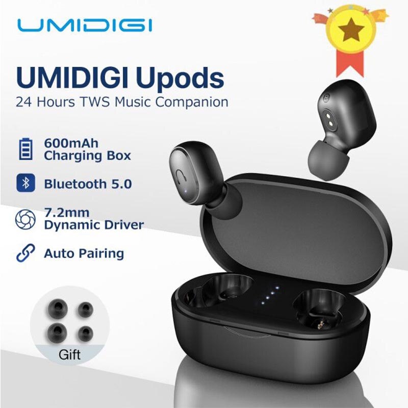 UMIDIGI Upods TWS Draadloze Bluetooth Oortelefoon V5.0 Headset Met Microfoon Sport Noice Reductie Met Opladen Doos Voor Android IOS MI