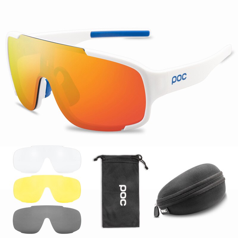 4 Set di lenti POC occhiali da ciclismo sport all'aria aperta occhiali uomo donna occhiali da bicicletta polarizzati MTB Road Bike occhiali da moto: PE7