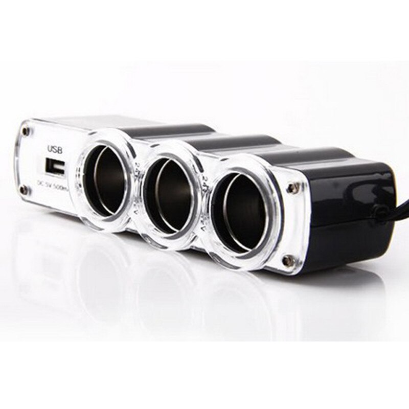 Auto Sigarettenaansteker Splitter Plug 1 Usb Charger 3 Socket Sigarettenaansteker Adapter Detectie Voor Telefoon MP3