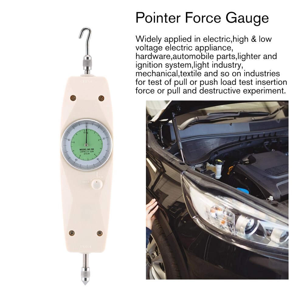 Analog Force Gauge Pointer Push Pull Tester NK-100 Thrust Meter Dynamometer Pressure High Precision Measuring Instruments