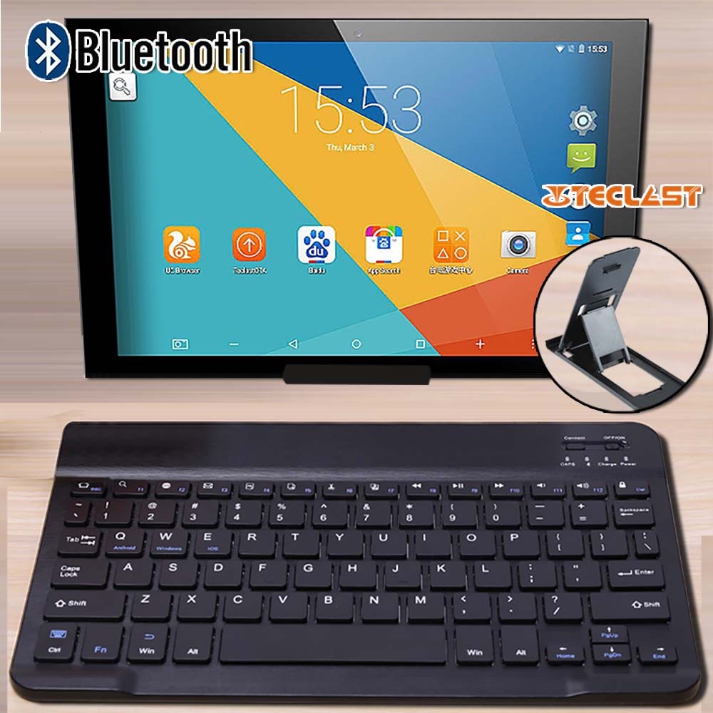 Teclado portátil inalámbrico con Bluetooth para tableta, accesorio para Teclast A10S/M20/P10/T10/T20/Tbook 10/X10/X98 Plus/M30, con soporte