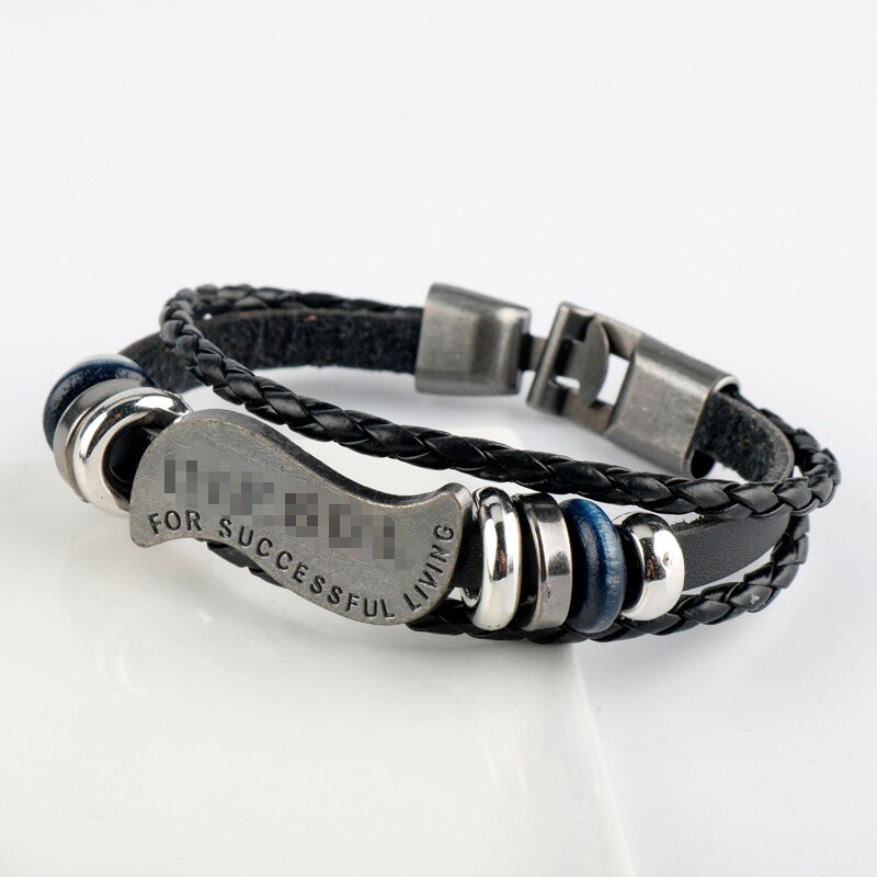 Pulsera de cuero multicapa de estilo moderno, brazalete único, accesorios para mujer y hombre, novedad