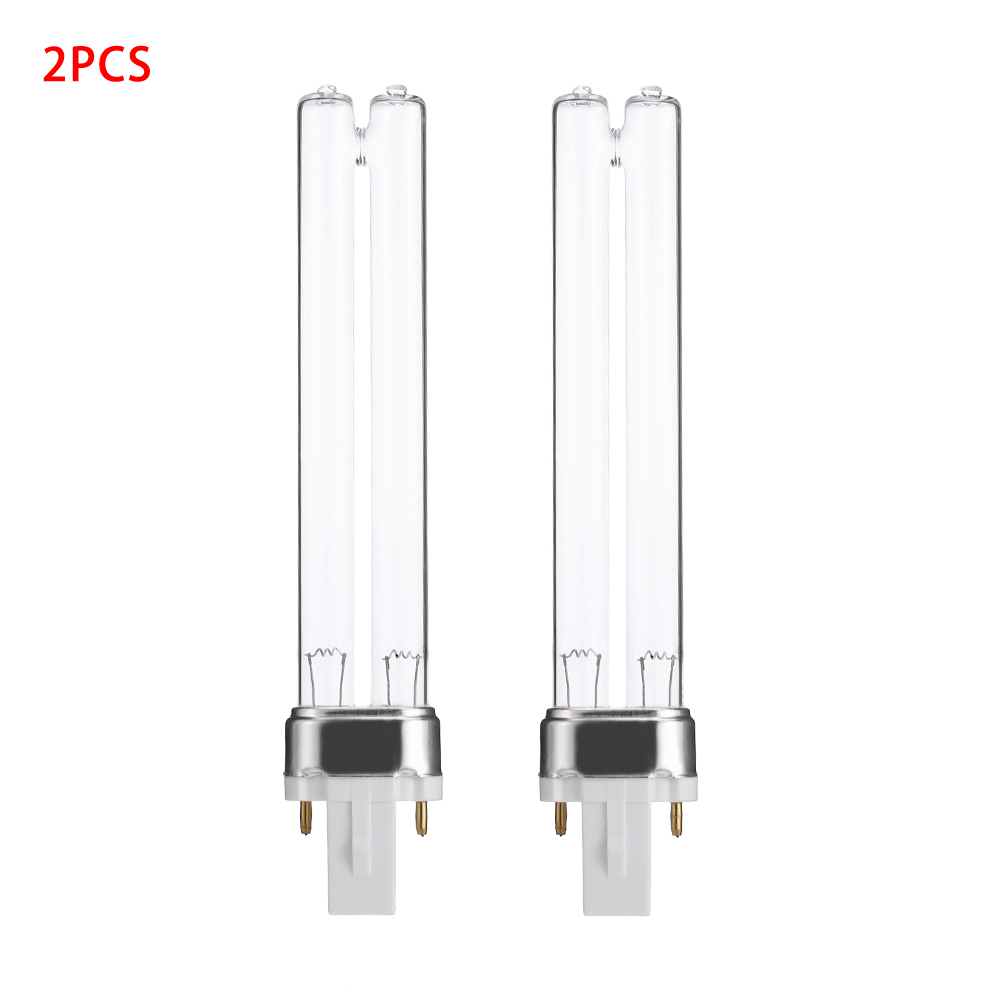 2 stk 9w akvariefisk akvarium uv sterilisator renser udskiftning lampe rør pærer renser pærer  g23 base bakteriedræbende ultraviolet