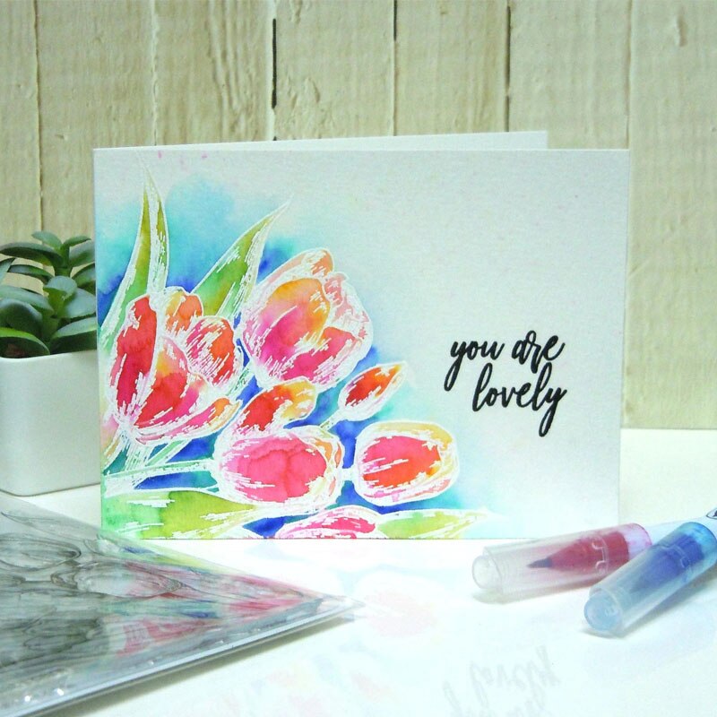 Tidlig tulipanbukett klare stempler til gjør-det-selv scrapbooking håndverk papirkort gjennomsiktige stempels silikonforseglingsstempel