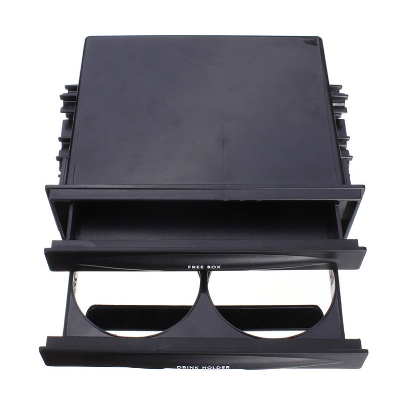 1PC Car Double Din Radio Pocket Installation Dash Storage Box Cup Holder
