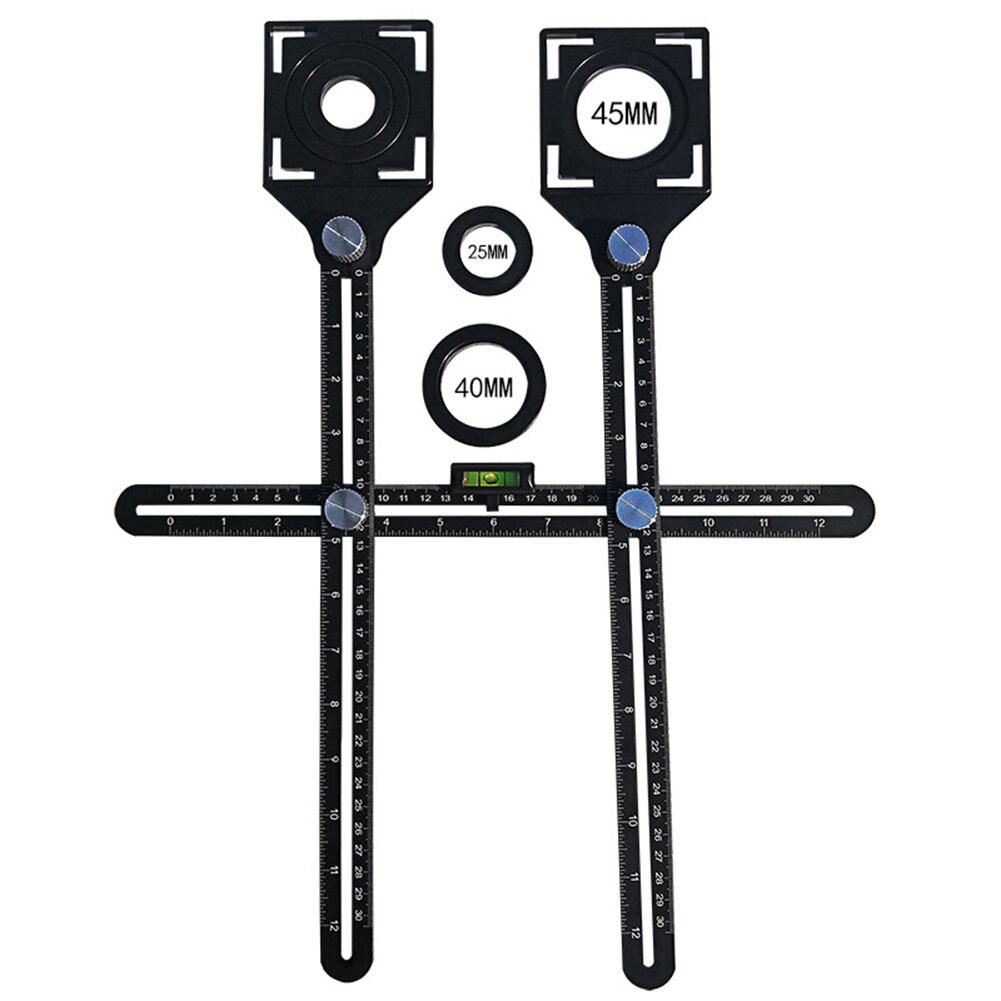 Tile Hole Locator Adjustable Tool Tile Hole Locator Multi-Function Masonry Glass Fixed Punch Angle Measuring Ruler