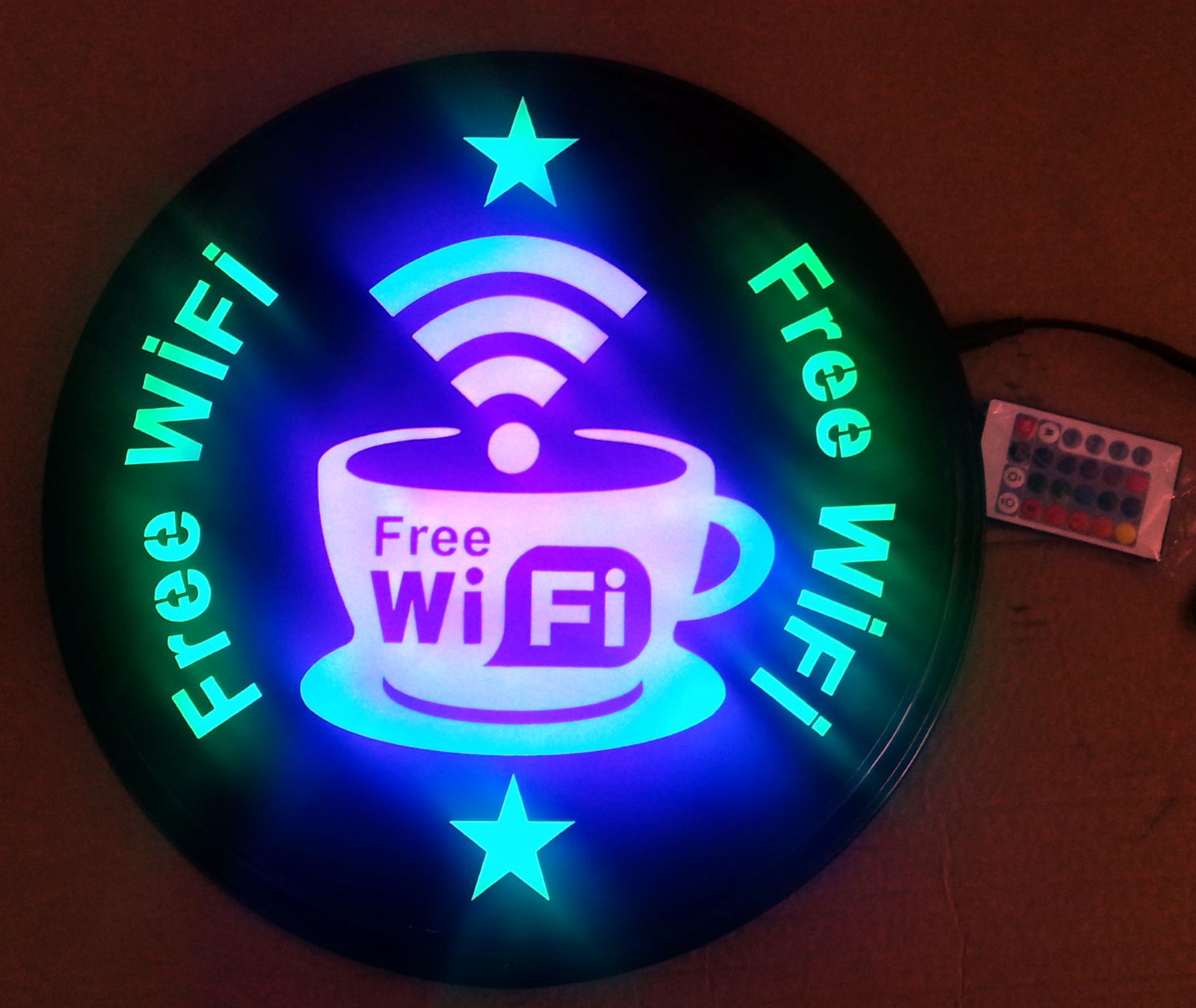 Led Signage WIFI INTERNET "OPERATED 16 COLOR" 38 X38cm