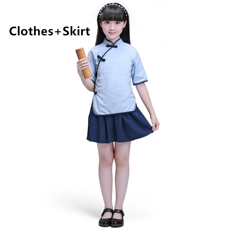 freundlicher Chinesische Kleidung HanFu Jungen Kung Fu Wushu Mädchen Chinesischen Cheongsam Neue Jahr Kleid Kindergarten Schule Uniformen freundlicher einstellen: Mädchen einstellen / 160CM