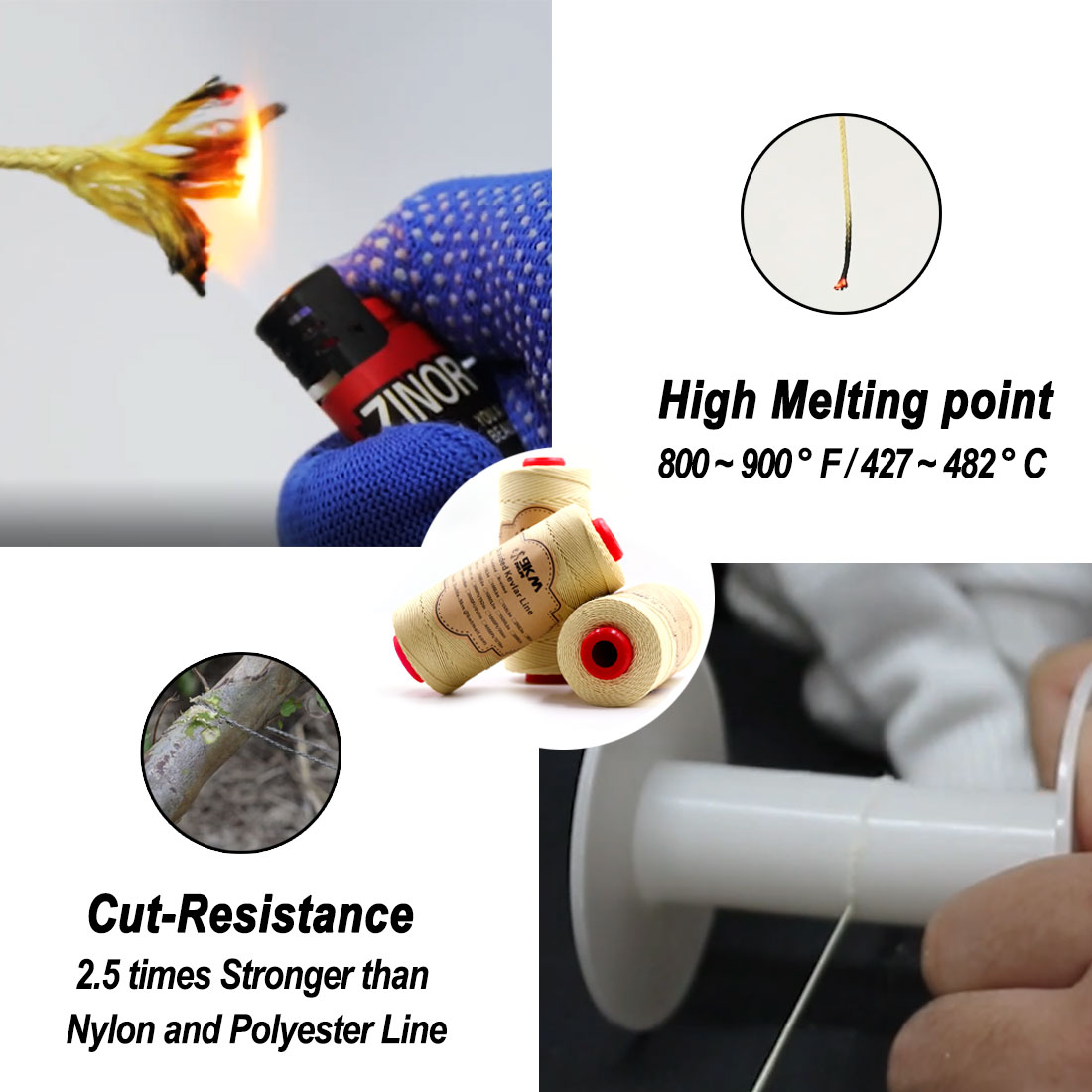 Línea de Kevlar trenzada de 0,4 ~ 3,5mm, línea de asistencia para pesca, alta resistencia a la tracción, cuerda para cometa voladora, Camping, senderismo, cable para exteriores