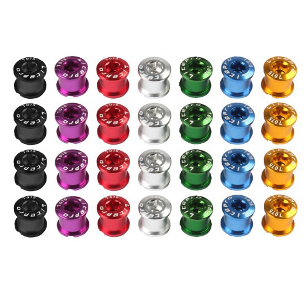 4pc mtb-kettingbladbouten dubbele/triple speed schijfremmen enkel kettingbladbouten goud/zilver/paars/blauw/rood/zwart/groen