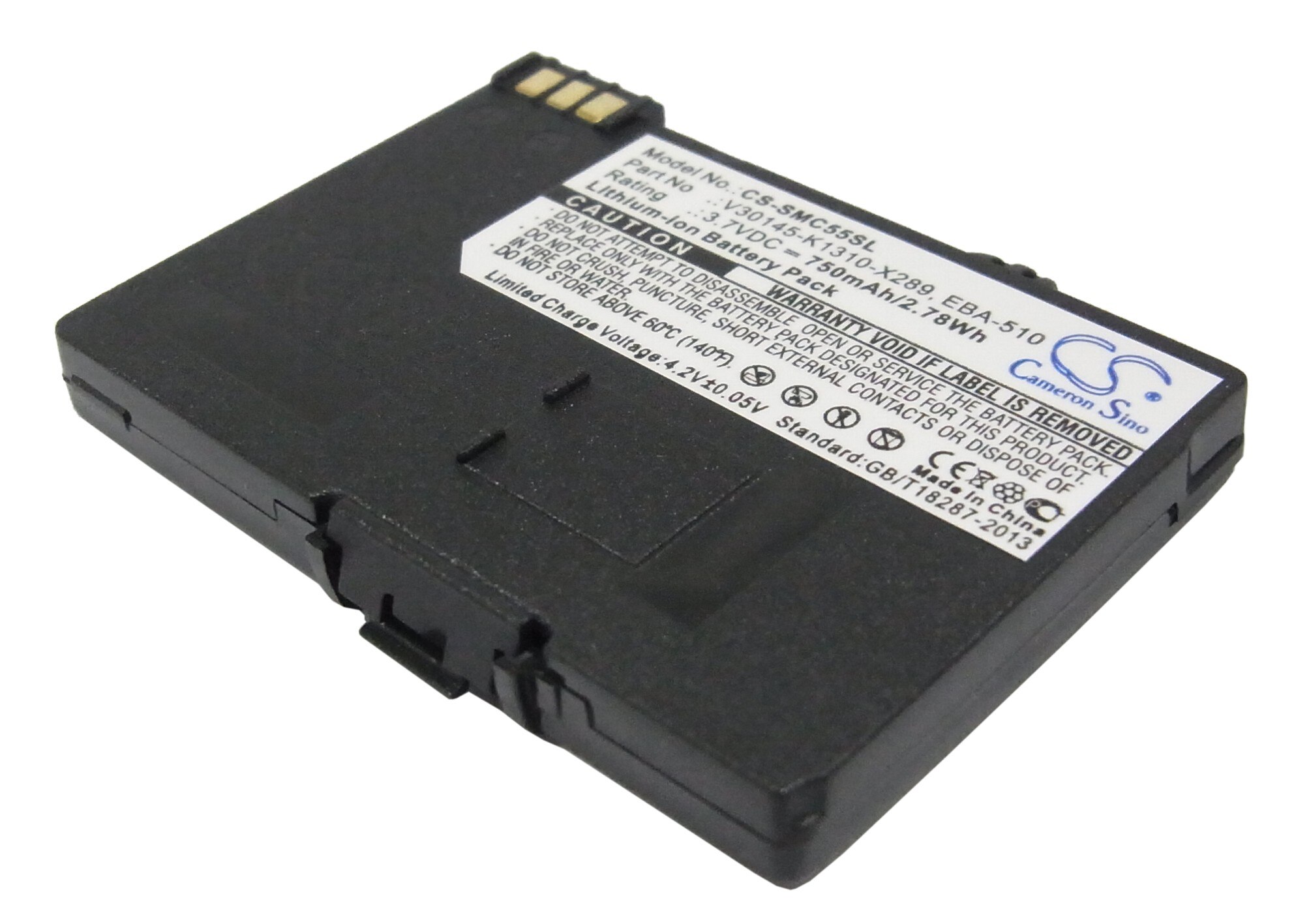 Cameron Sino 750mAh Battery EBA-510 - for Siemens A51, A52, A55, A56, A57, A60, A62, A65, A75, C55, C56, C60, C61, C70, C71, A70