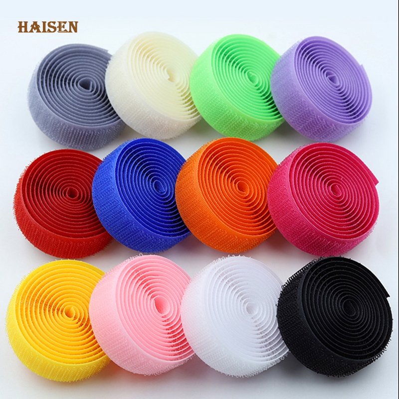 Haisen,Solid Color Soft Nylon Hook and Loop Adhesive Fastener Tape,Magic Tape, Sewing Accessories For Clothe/ Bag/ Shoe/AB Stick