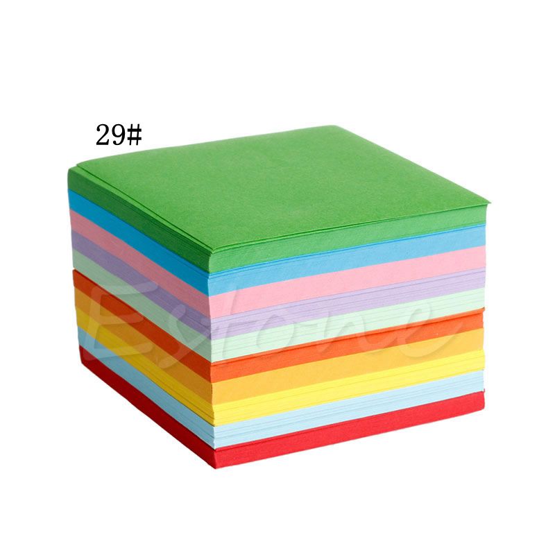 Colorful Square Double Sided Origami Folding Lucky Wish Paper Crane Craft Sheets: 29