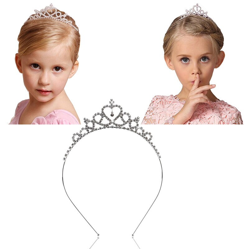 Corona princesa Tiara para niña, estrás de cristal, accesorios para el cabello, adorno para cabeza de novia