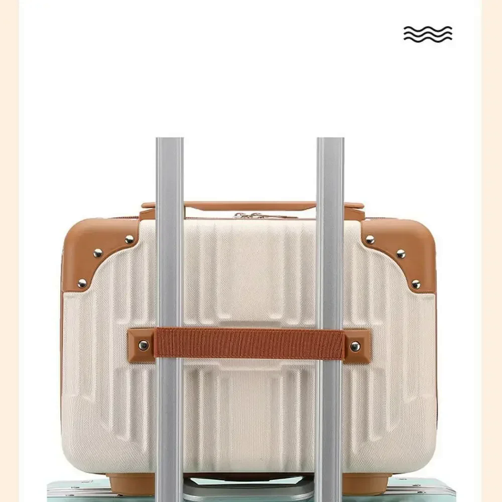 Mini maleta de viaje de 14 pulgadas, caja de cosméticos, organizador de equipaje de mano, estuche de maquillaje, caja pequeña con contraseña, estuche de embarque 2025