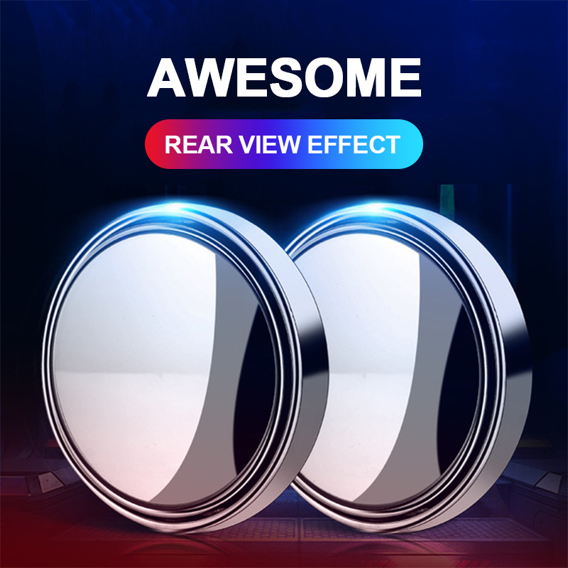 Espejo de punto ciego para coche, espejo retrovisor ajustable de 360 grados, lente redonda convexa gran angular para accesorios auxiliares de estacionamiento, 1 ud.