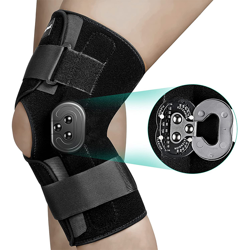 Hinged Knee Brace Adjustable Pain Arthritis ACL PCL Meniscus Tear Knee Support with Side Stabilizers of Locking Dials for Knee: Burgundy