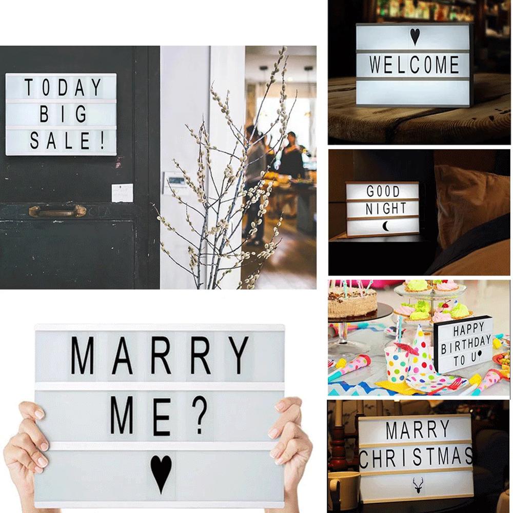 126pcs Cinematic Led Lightbox Replacement Letters Numbers Signs Black for A4 MagiGlow Light Up Letter Box Sign Message Board 4P