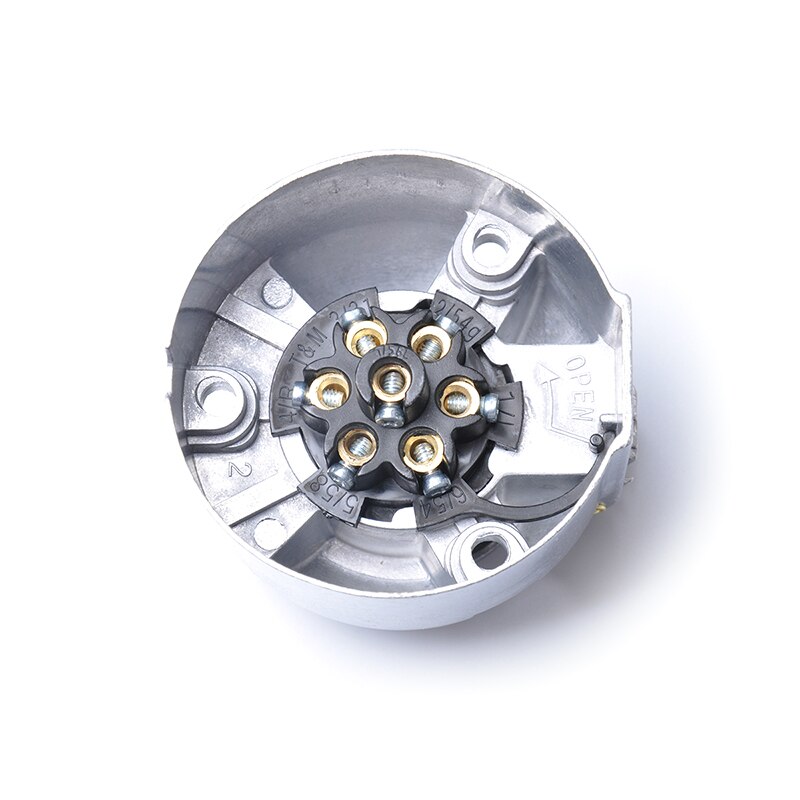 12V 7 Pin Round Plug Female Metal Trailer Socket Waterproof Trailer Towbar Connector For Trailer Light Lamp