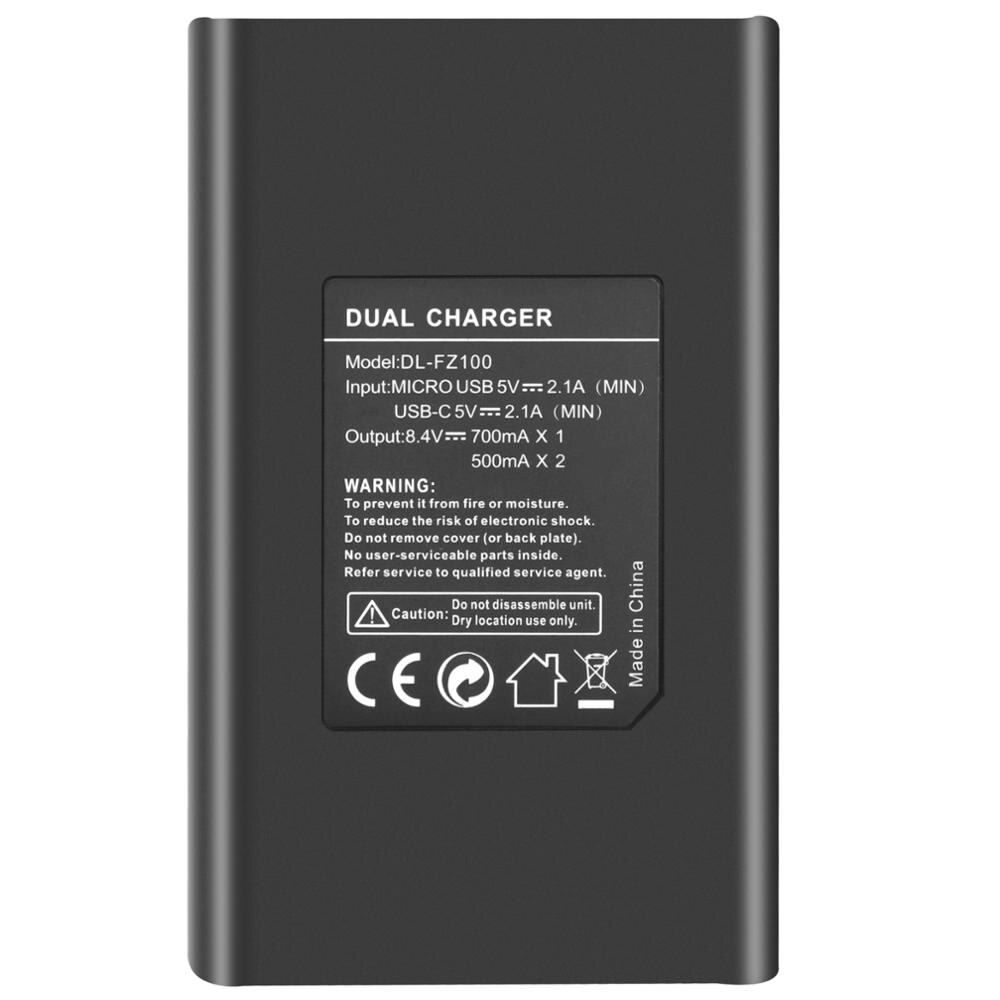 2600Mah NP-FZ100 NPFZ100 Camera Batterij + Dual Usb Oplader Voor Sony NP-FZ100, BC-QZ1, Sony A9, alpha A7R Iii, A7 Iii, ILCE-9