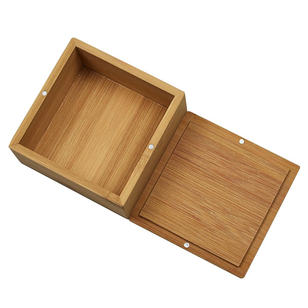 Square Wooden Jewelry Box Bamboo Jewelry Storage Box