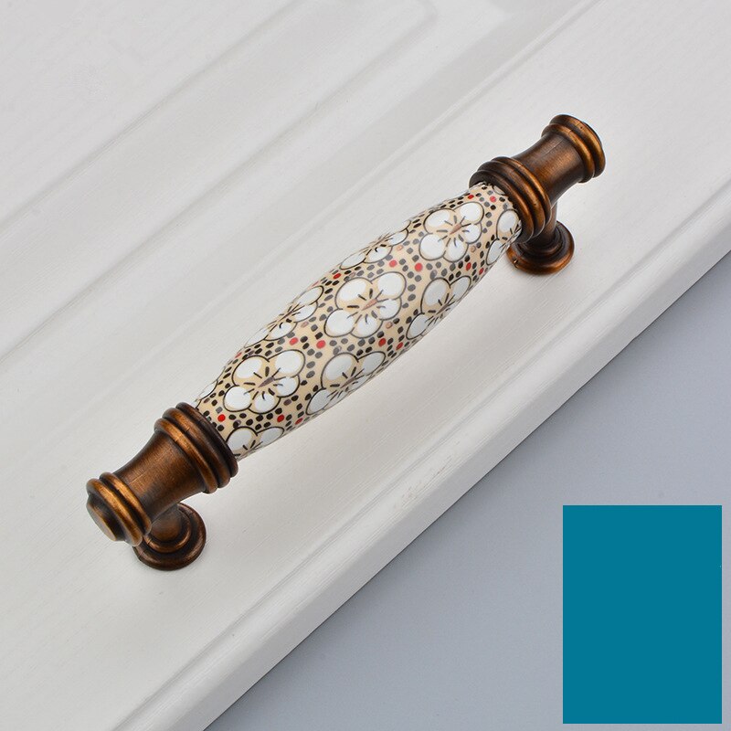 Antieke Brons Keramische Kast Handvatten Zinklegering Retro Lade Knoppen Kastdeur Meubilair Hardware Kabinet Handles: 03