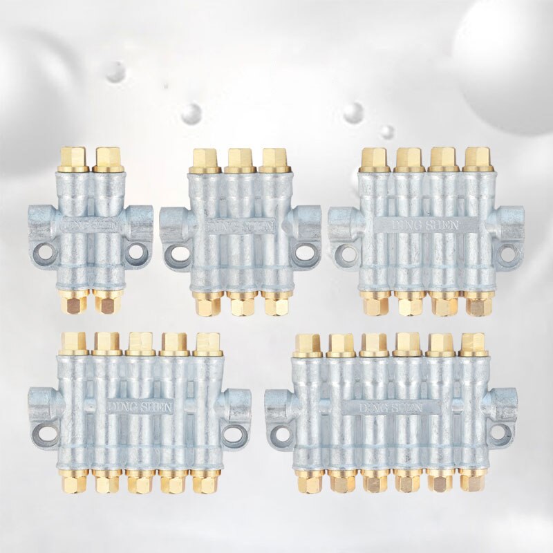 1PC Volumetric Oil Distributor 2-6 Way Lube Oil Piston Distributor Value Manifold Block For Lube Pump CNC Machine Tool Lathe