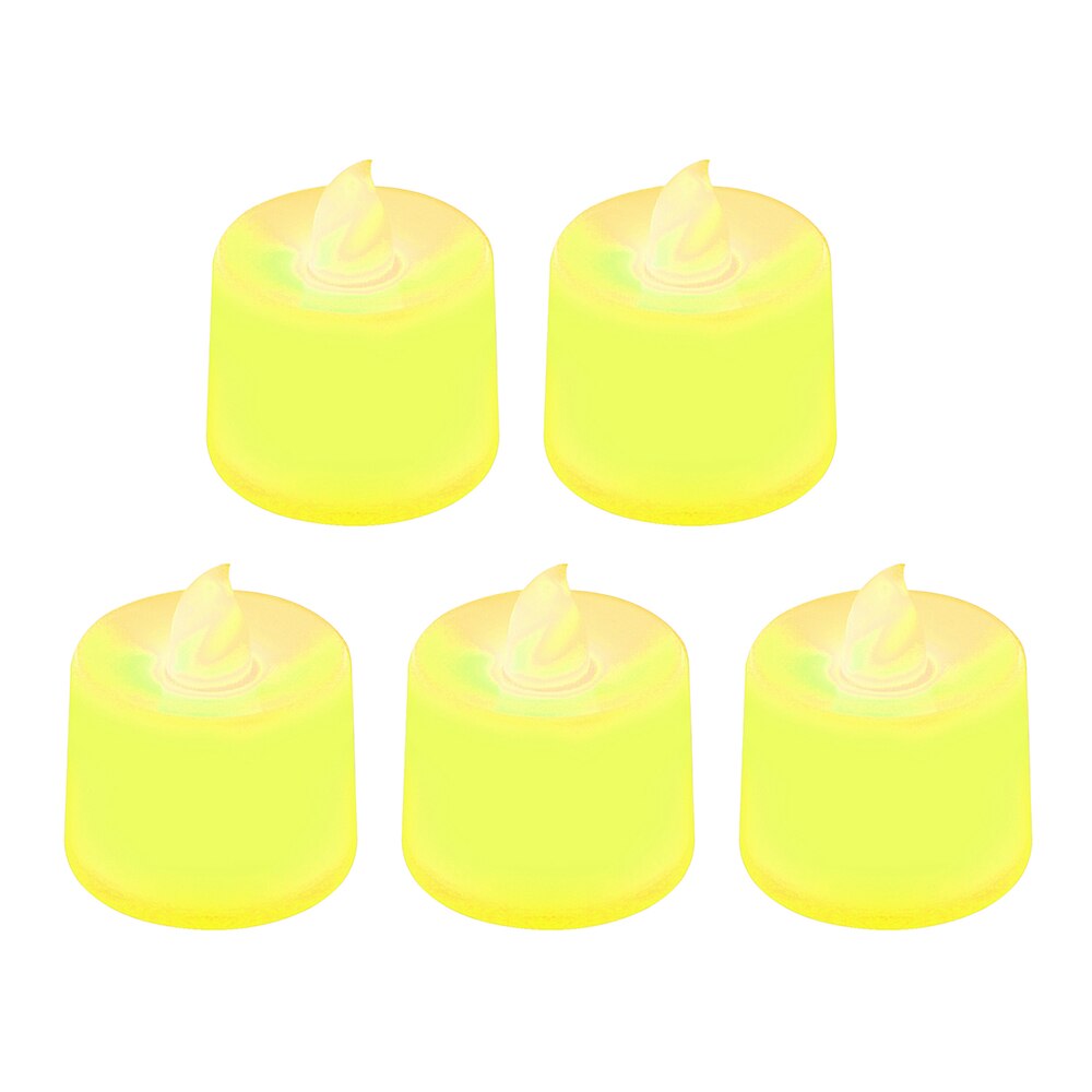 Bougie LED multicolore créative 1 pièce, Simulation de lampe couleur flamme bougie chauffe-plat maison mariage fête d&#39;anniversaire décoration de noël gargarisme: YELLOW