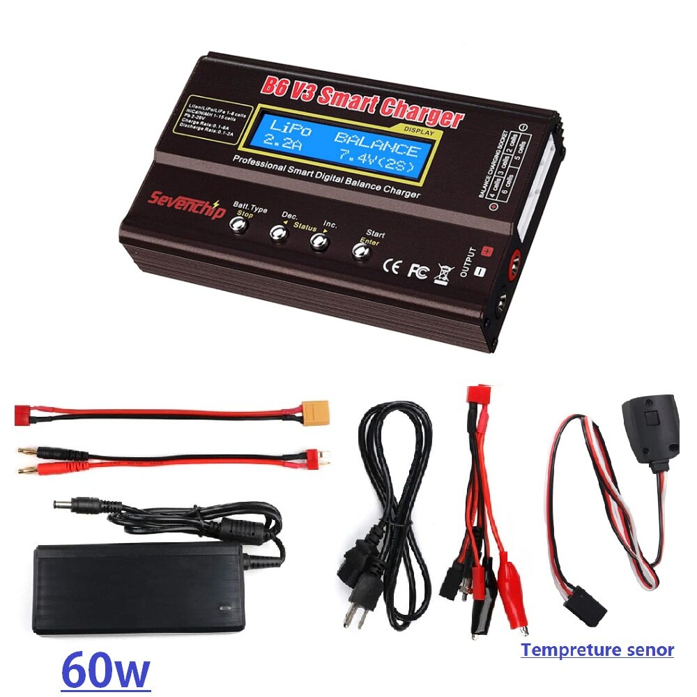 Chargeur de batterie LiPo 1S-6S 80W, décharge numérique pour batterie Li-ion Life NiCd NiMH LiHV PB + alimentation: Collocation 4 / US plug