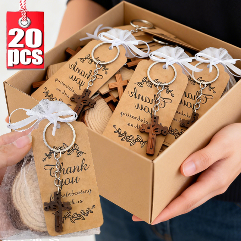 Kerstmis houten kruisje charme mini houten kruis stressverlichting hangend spiritueel religieus Bijbelvers dankjewel cadeaus