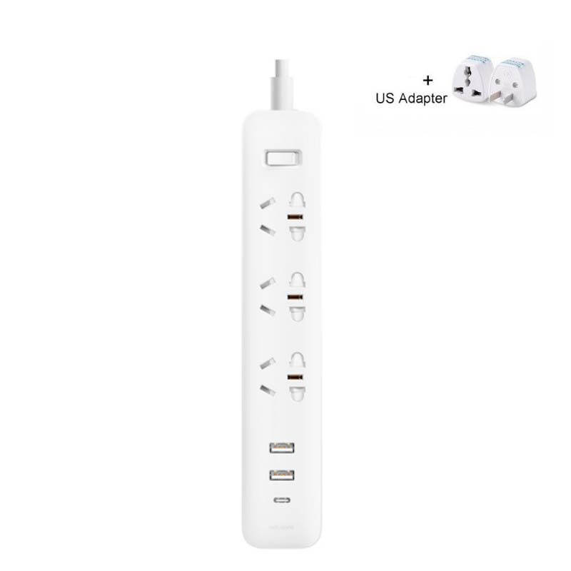 Xiaomi-regleta de carga rápida Mi Mijia QC3.0, 20W, 2A1C + 3 enchufes, extensión de interfaz de enchufe estándar, cable de 1,8 m, plat, novedad: add US