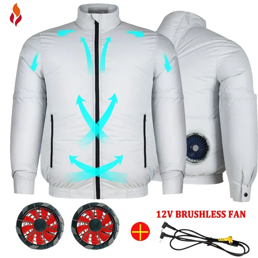 Gilet de refroidissement pour ventilateur de glace, 5V 12V, vêtements d'extérieur avec câble, vêtements de climatiseur, vestes de travail respirantes sans manches, Camping d'été, pêche