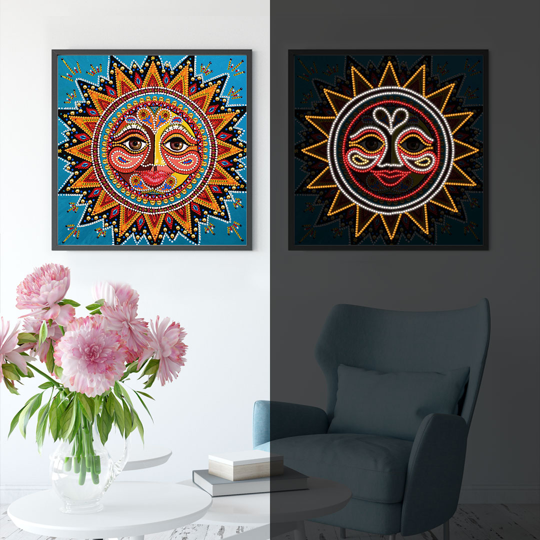 5D Luminous Diamond Painting Butterfly Night Animal Kits for Adults Kids Glow in The Dark Beads Diamond Art Painting Pictures: 10