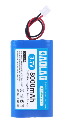 Lithium Battery 3.7V 18650 with XH2.54-2P Plug 3000/6000/12000mAh Rechargeable battery For Fishing LED Light Bluetooth Speaker: Beige