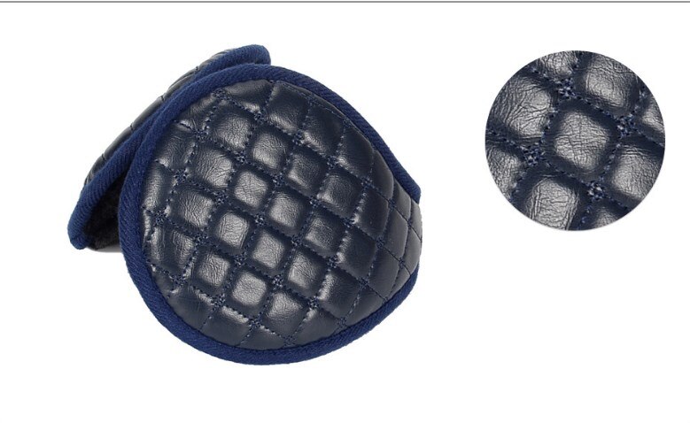 Ear Muffs Winter Fleece Ear Warmers Behind Head Leather Padded Earwarmer Men Women Warm Earmuffs Earflap