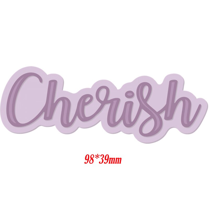 Mots mélangés découpe de métal pochoir pour bricolage Scrapbooking décoratif gaufrage artisanat découpe modèle Sentiment: Cherish