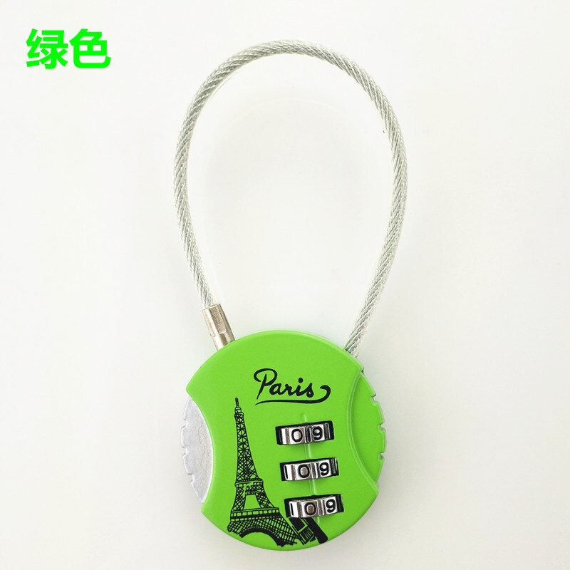 3 Dial Digit Padlock Luggage Travel Lock Portable Metal Weatherproof Password Resettable Gym locker suitcase Safely Code Lock: green