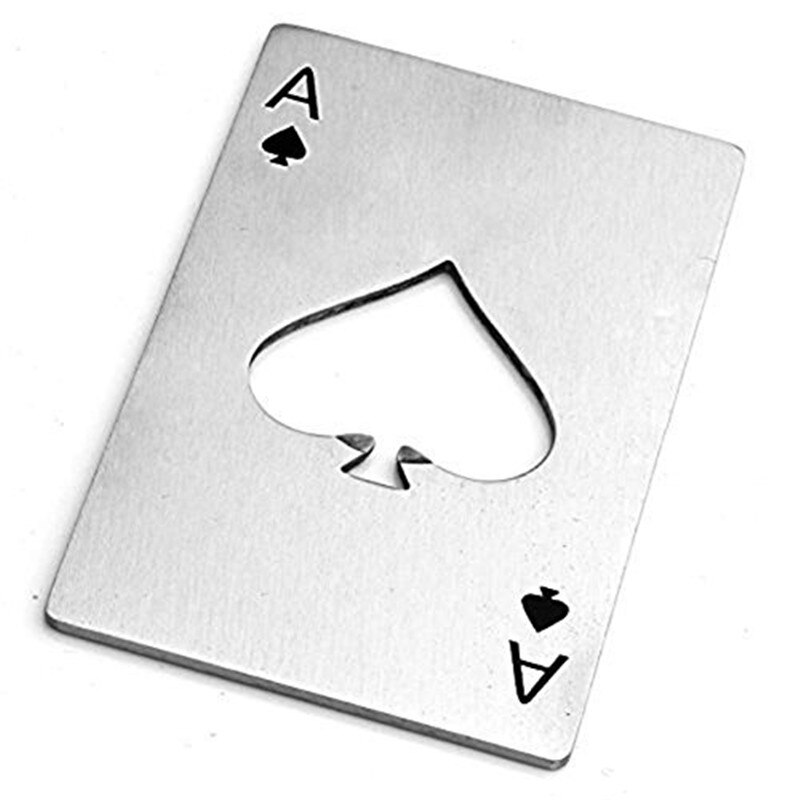 Rvs Flesopener Credit Card Size Casino Flesopener mannen: Silver